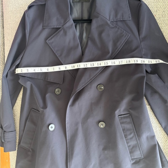 Zara Navy Blue Belted Midi Trench Coat Size Small – Brand New - Picture 10 of 13
